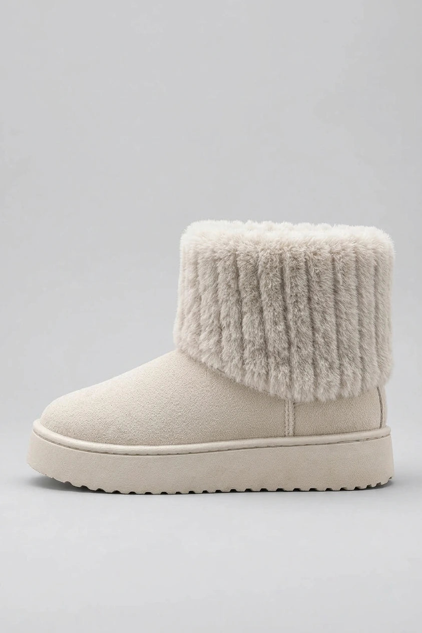 Women’s Faux Fur Ankle Boots – Warm Fleece Lined Winter Shoes — variant_front