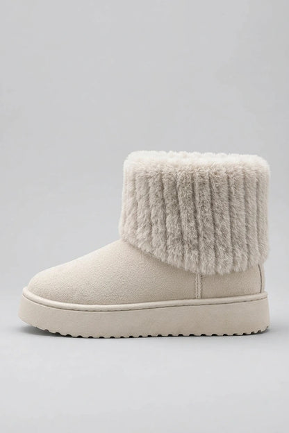 Women’s Faux Fur Ankle Boots – Warm Fleece Lined Winter Shoes — variant_front