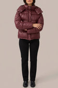 Women's Hooded Puffer Jacket – Full Zip Padded Coat, Cropped