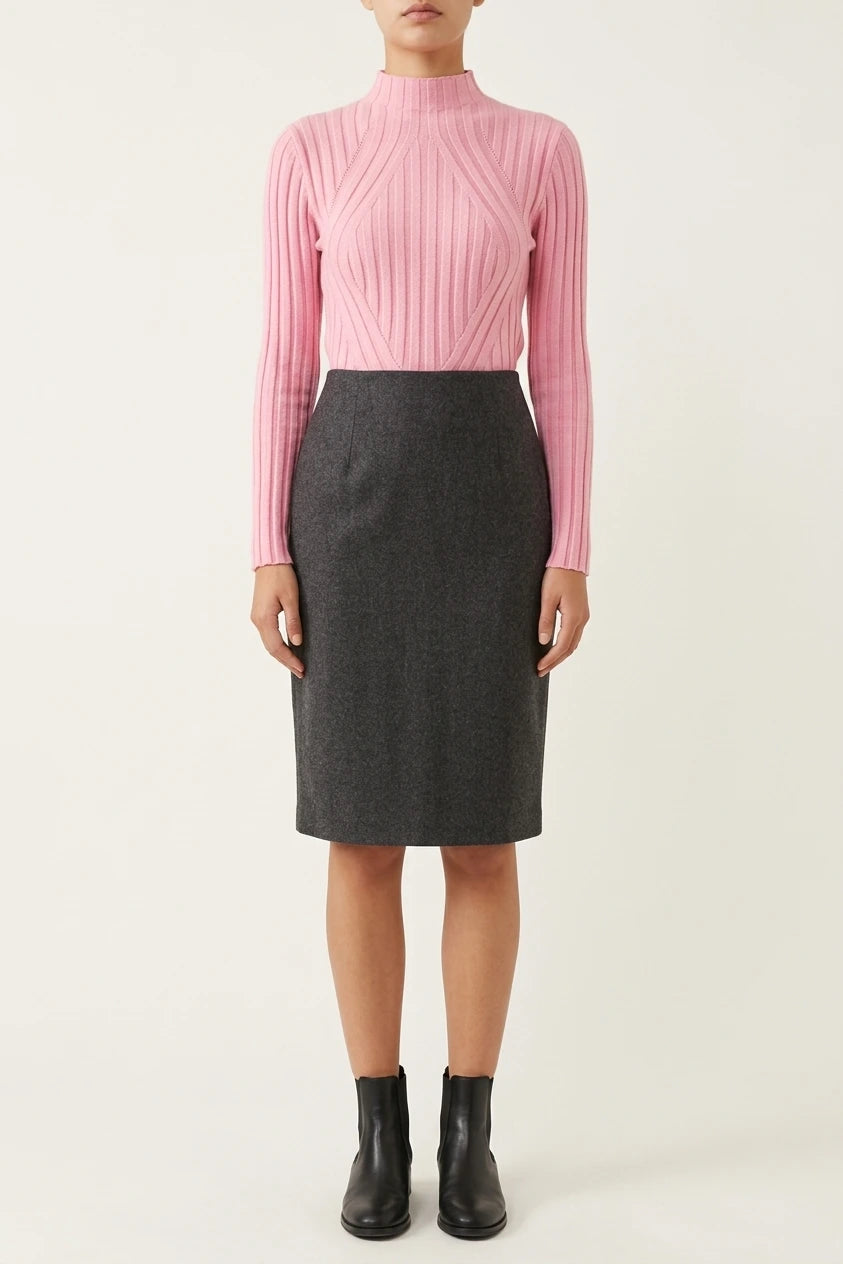 Women's Ribbed Roll Neck Jumper Long Sleeve — variant_front