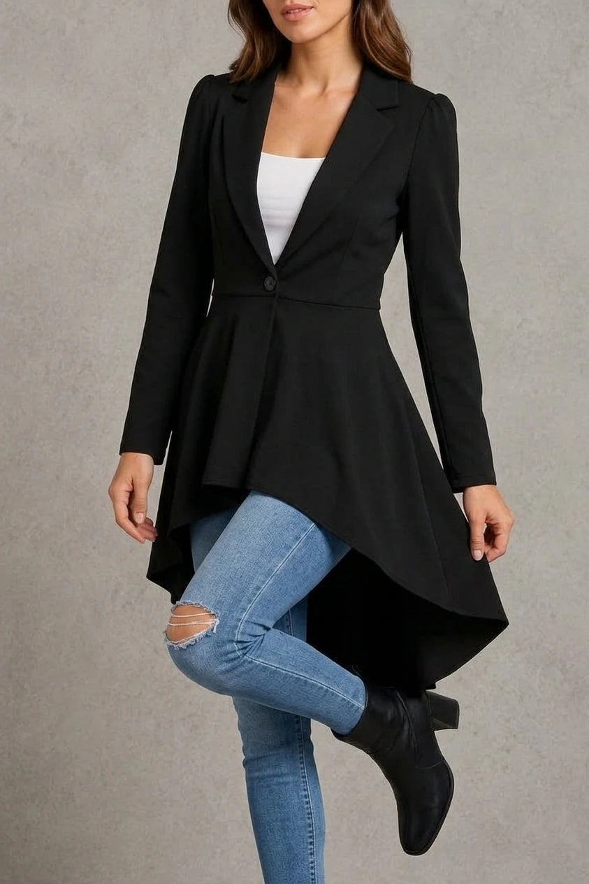 Women’s Elegant Longline Flared Blazer — variant_front