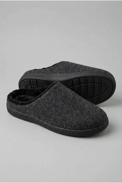 Men's Slip-On Slippers - Heavy-Duty Memory Foam Sole, Soft Plush Indoor House Shoes with Arch Support, Large Size (US 10-15) - Warm Winter Slippers for Home — variant_front