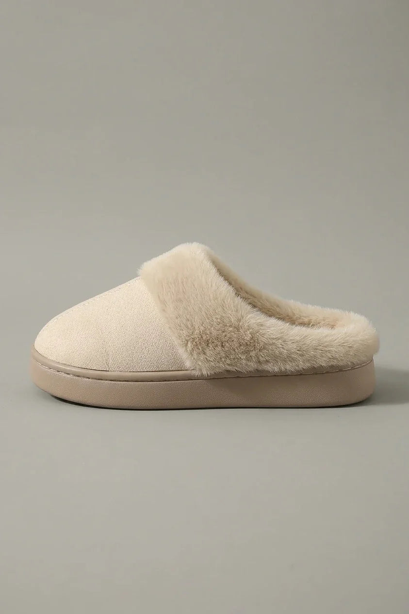 Autumn Winter Women's Plush Slippers / New Fashion Trendy Indoor Outdoor Wear / Universal Color Thick Sole Elegant Versatile / Warm Comfortable Home Essential, Women Shoes — variant_front