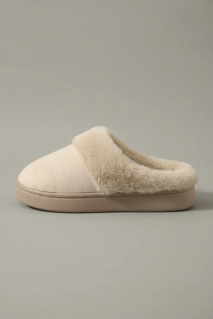 Autumn Winter Women's Plush Slippers / New Fashion Trendy Indoor Outdoor Wear / Universal Color Thick Sole Elegant Versatile / Warm Comfortable Home Essential, Women Shoes — variant_front