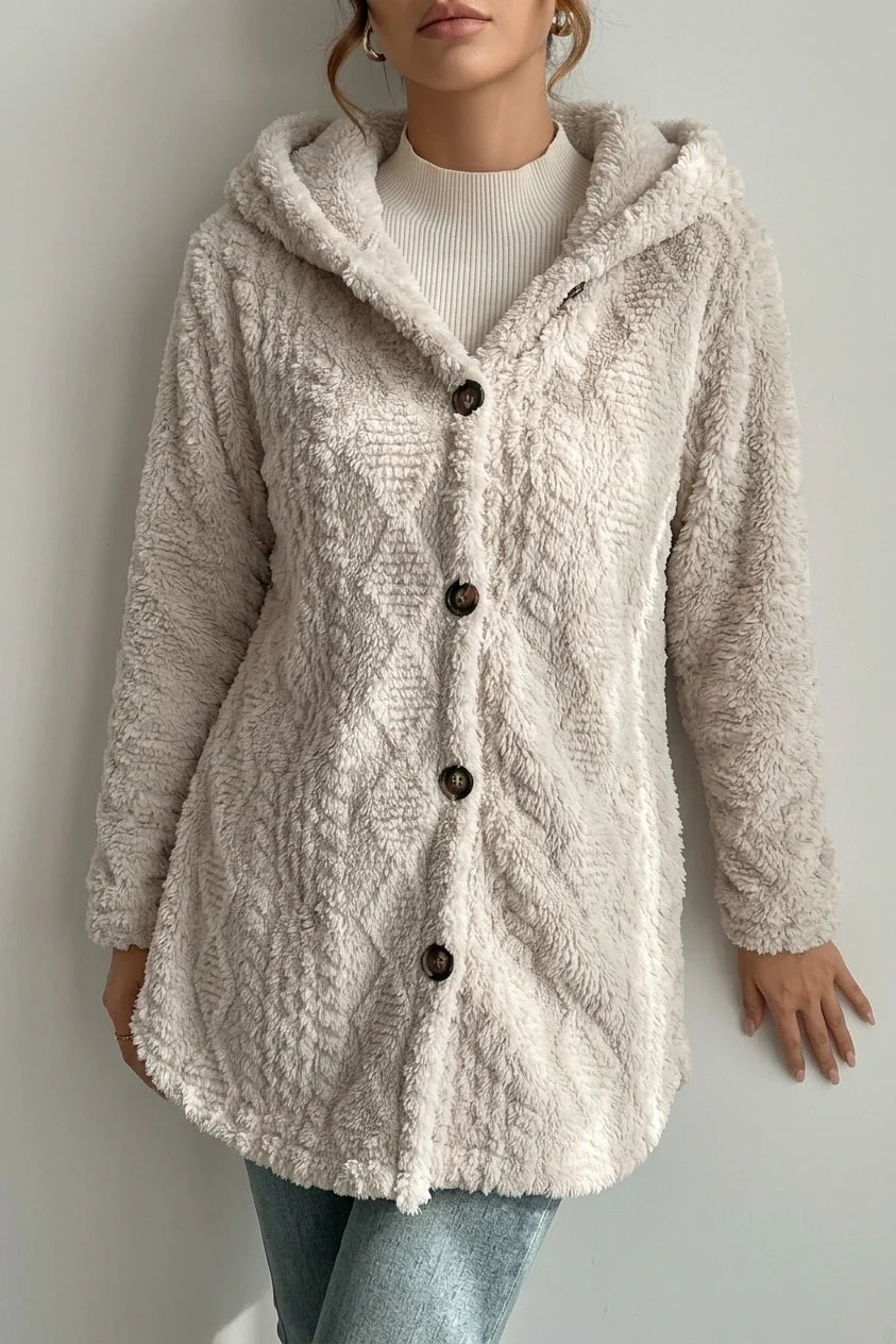 Wealthy Selection 2024 New Autumn Winter Warm Fashion Jacquard Hooded Cardigan Coat — variant_front