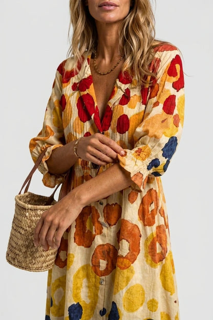 Women’s Printed Shirt Dress – Relaxed Flattering Fit — variant_front