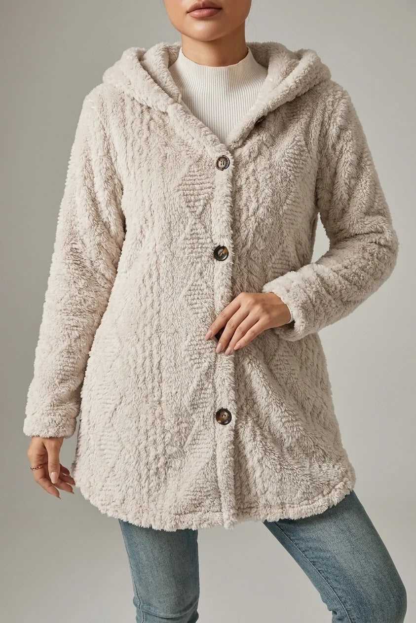 Wealthy Selection 2024 New Autumn Winter Warm Fashion Jacquard Hooded Cardigan Coat — variant_front